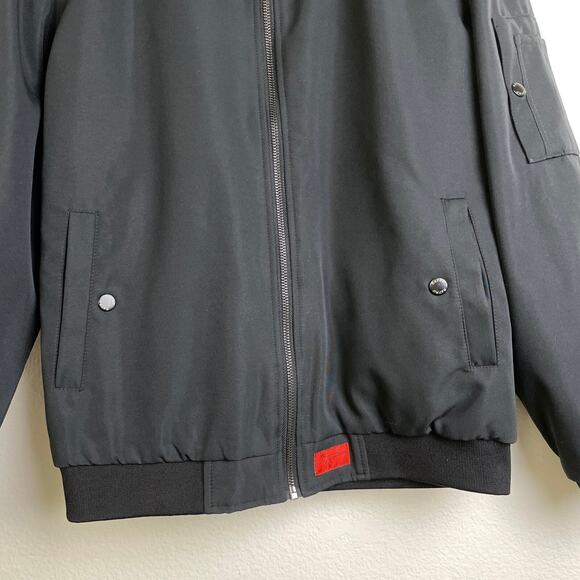 Retro Rifle Fiesta Bomber Jacket XS Black Full Zip Reversible Red Floral NWT - Picture 6 of 11